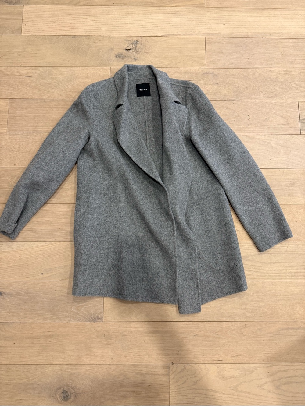 Theory Grey Wool Cashmere Blend Relaxed Jacket
